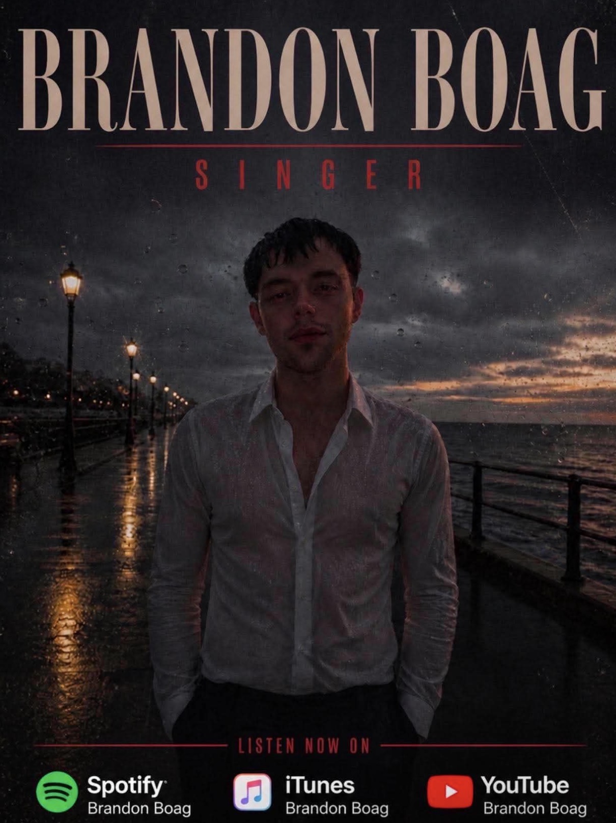 Brandon Boag Singer promotional poster